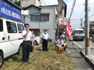 藤野20200809　飯田　街頭宣伝